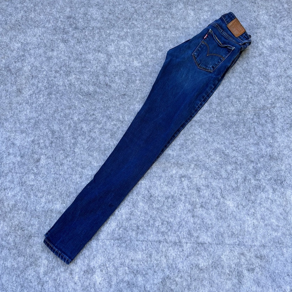 Levis Premium 711 Skinny Jeans Dark Wash Indigo Blue Denim Size 26 x 32 - Picture 15 of 16